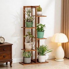 쿠리브 거실 화분 거치대 인테리어 다용도 선반 정리대, 5단, 월넛