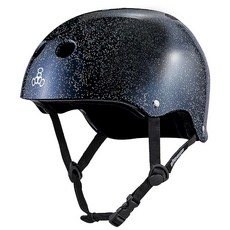 Triple Eight 딥 커버 헬멧 - 스케이트보드 자전거 BMX 및 롤러 스케이팅에 이상적_171347, 블랙 - 글리터_171347