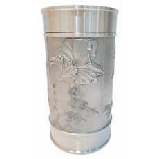 Pewter Art Malaysia 手工錫器茶葉罐 精美雕花 密封防潮 茶葉儲存罐, 銀白色, 1個