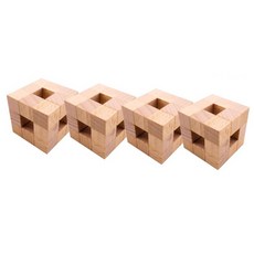 영유아 원목교구 큐브쌓기 3차원이해 맹거스펀지 4인/ 초등수학기본 정육면체도형, 1세트