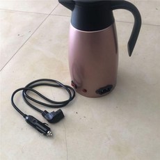 차량용 전기 커피 포트 시거잭 화물차 히팅 물끓이기, 핑크 12V 800ml 시가잭 케이블, 1개
