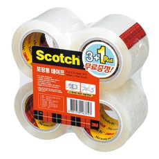 스카치 3M 미니 포장용 테이프 48mm x 20m, 132R 리필 투명 4개입, 1세트