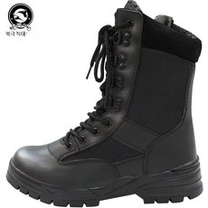 전투화 군화 밀리터리 등산 남성 하이탑 방한 훈련화 겨울용, 255, B_블랙 엘크