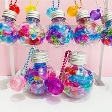 【臺灣-出貨】網紅彩色水晶寶石兒童寶藏亞克力七彩寶石過家家飾品裝扮潮玩禮物 B920, 燈泡瓶小寶石6瓶, 1個