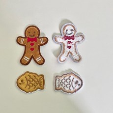 쿠키맨 쿠키 붕어빵 겨울 가을 와펜 DIY 귀여운 자수 패치 열접착 패딩수선 가방 리폼