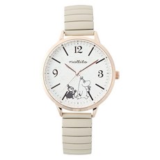 Fieldwork(필드워크) 여성용 아날로그 손목시계 무민 일본산 무브먼트 메탈 밴드 전용 박스에 들어있고 귀여워 통근 통학 비즈니스 카빙 자바라 2 리틀미 그레이 MOM013-1