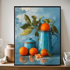 컬러데이 유화그리기 세트 DIY 명화 피포페인팅 40x50cm, 블루 피처와 오렌지, 1세트, 블루 피처와 오렌지
