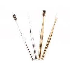 1Pc 실버 컬러 치과 브러쉬 칫솔 럭셔리 소프트 남성 전기 도금 골드, 04 1 Silver