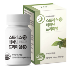 PHARMIZEN 스트레스 엔 테아닌 기능성 영양제, 1개, 60정
