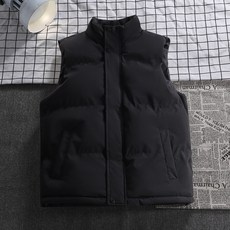 L-10XL 大尺碼加厚可拆卸帽馬甲背心 羽絨鋪棉保暖背心外套