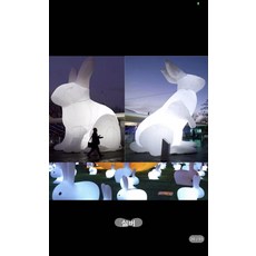 대형 달 조명 에어벌룬 인테리어 2m 풍선 조형물 야외 2M 토끼, 1개, 8m 토끼 조명+팬 포함