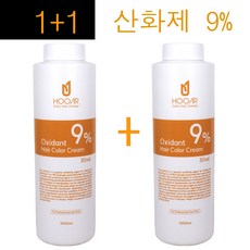 1+1구성~ 후아르 옥시던트 헤어 칼라 크림 9% 산화제 1000ml (소량구매구성) 산화제1리터 / 9프로산화제 염색1제와혼합사용 탈색제와혼합사용 염색2제/정품, 2개, 1L
