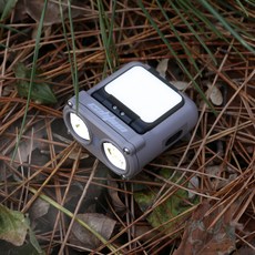 유니티23 콰트로1 플립형 헤드랜턴 캠핑 낚시용 충전식 터치리스 모션센서 멀티 헤드랜턴, 베이지, 1개