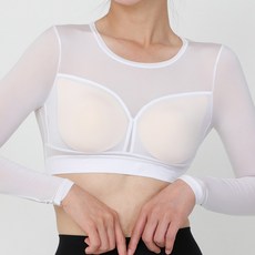 자외선차단 긴팔 브라탑 이너웨어 골프 등산 운동 라운드 쿨 냉감소재 이너 티