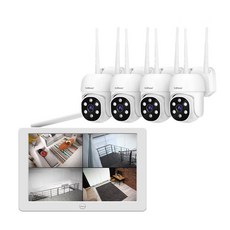 무선 Wi-Fi CCTV 카메라 4대 + 모니터 일체형 NVR 녹화기 세트, 상세페이지 참조