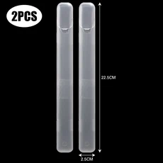 2개/대 휴대용 투명 메이크업 브러쉬 보관 상자 주방 아이 연필 여행 액세서리 커버 주최자 케이스 미용 도, 01 02