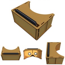 카드보드 3D 뷰어 만들기 가상현실 체험 VR 프로젝터 증강현실 스마트폰 헤드셋 상자, 1개