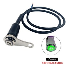 알루미늄 합금 방수 LED 오토바이 스위치 온 오프 핸들 바 마운트 12V 안개등 램프 오토바이 경적 푸시 버튼 스위치, 03 Green, 3)Green
