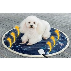 강아지 전기 담요 고양이 온열 매트 발열 패드 보온, 1개, 원형블루 3단 온도 조절 (30x30cm), 상세페이지 참고