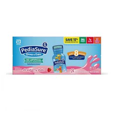 PediaSure Kids Grow & Gain Nutrition Strawberry Shake 그로우 그레인 뉴트리션 딸기 쉐이크 237ml 24팩, 1