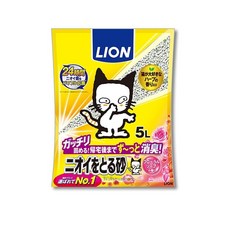 『㊆㊆犬貓館』LION 獅王貓砂 除臭紙砂 大顆粒 貓砂, 1個, 多酚除臭－花木香5L, 5L, 花木香