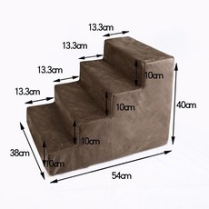 台灣出貨狗狗樓梯寵物爬梯海綿臺階小狗泰迪上下床樓梯小型犬爬沙發小梯子, 1個, 咖啡色四層（請選宅配）