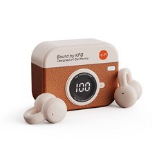 Sound by KFG 復古相機造型藍牙耳機 耳夾式不入耳設計, 復古 新款 耳夾式 藍牙耳機 高音質 超長 續航 運動 骨傳導 舒適 不入耳 【棕色】, 無線藍牙耳機