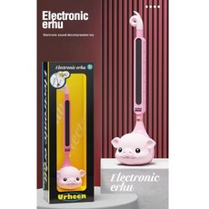 娛樂性質樂器玩具 電音吉他 電子二胡 演奏樂器 學習教具, 1個, (充電)二胡(粉豬) 附樂譜