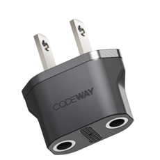 코드웨이 돼지코 220V 변환 110V 플러그, 40mm, 블랙, 1개