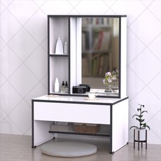 탑퍼니처 화장대 심플한 디자인 좌식 화장대 600_800, 블랙 엣지