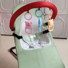 흔들의자 접이식 흔들침대 흔들요람 신생아흔들침대, 신형 음악형+과일그린 더블 메쉬+사계절