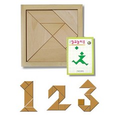 가베가족 원목칠교+칠교놀이2단계 탱그램 원목퍼즐, 1개