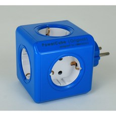 파워아트큐브V1 선없는 5구 고용량 디자인멀티탭, 1개, 블루, 77mm