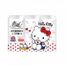 春風 Hello Kitty 印花廚房紙巾 120組/6捲, 詳見包裝, 詳見包裝