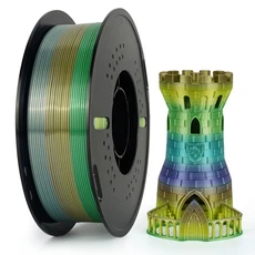 KINGROON 그라디언트 실크 레인보우 PLA 필라멘트 1.75mm 1kg 여러 가지 빛깔의 3D 프린팅 재료 5 색 변경, 01, 01 Color D