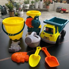 兒童沙灘玩具 15件套 恐龍主題, 8295 - 2E車 66D桶沙灘8件套, 8g, 1個