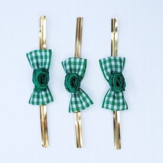 페토닷컴 예쁜 빵끈 포장끈 90종 모음 포장타이, 3개, 끈-84-체크 장미빵끈 그린