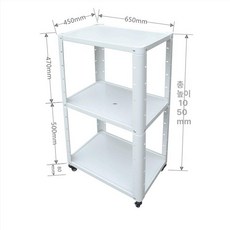 이동식 기기 카트 컴퓨터 TV 장비 이동카트, 화이트 3단 이동식 프레임