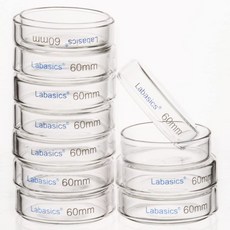 라바식 10팩 유리 페트리 접시 실험실용 투명 뚜껑이 있는 100x20mm 붕규산염 유리 배양 접시, 60x15 mm, 10 Pack