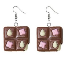 ECLATIS 레진 초콜릿 바 귀걸이 - 독특하고 창의적인 견과류와 음식에서 영감을 받은 하이퀄리티 주얼리 캐주얼하고 재미있는 행사에 이상적 아크릴 보석 없음 306745