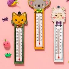 나무온도계 동물 자석포함 아날로그 벽걸이, 코알라