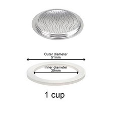 커피 고무 링 이탈리아 모카 포트 유연한 와셔 켓 링 Coffeeware 컵 교체 모카 포트 에스프레소 커피 메이커, [03] 1 cup sieve