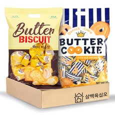 버터비스킷 600g 1개 + 데니쉬 버터쿠키 800g 1개 대용량 과자, 1