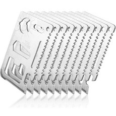 신용카드 11-in-1 생존 포켓 도구 두꺼운 스테인리스 맥주 오프너 강철/인치 눈금/이중 줄 톱니 남성용 10개 세트