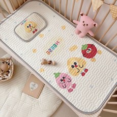兒童涼蓆幼稚園睡墊兒童床墊幼稚園午睡乳膠墊嬰兒床涼席冰絲涼蓆幼兒涼墊120*60, 1個, 奶油芝士