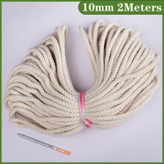 DIY Macrame 코드 로프 꼬기 문자열 리본 공예 캐처 홈 보헤미아 웨딩 장식 1/2/3/4/5/6/8/10mm, 13 White 10mm 2Meters