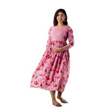 [ 939058 ] MAGHMA 여성용 임산부 드레스 Kurti 임산부용 모유 수유 드레스 꽃무늬 포함 핑크 도리 XL