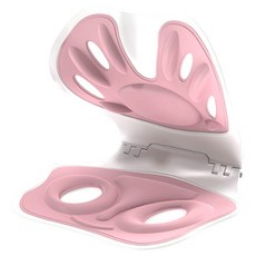 可折疊護腰坐墊 人體工學設計 舒適透氣 減壓護脊 久坐不累, 粉配白【可折疊】