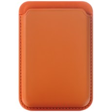 SINJIMORU 磁力強化 3卡收納 MagSafe M Vica 皮革卡夾手機殼, 橘色, 1個