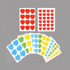 하루한점 하트스티커 1장 달력스티커, 12P - 그린